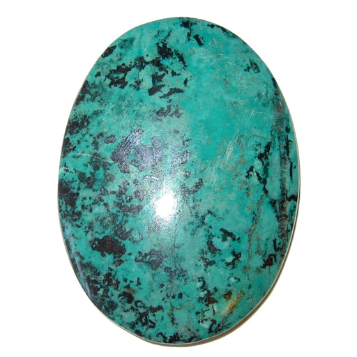 blue-green and black chrysocolla oval cabochon
