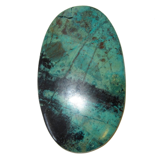 blue-green and black chrysocolla oval cabochon