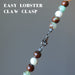 showing the gunmetal lobster claw clasp of the chrysoprase beaded necklace