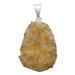 yellow citrine cluster in silver pendant