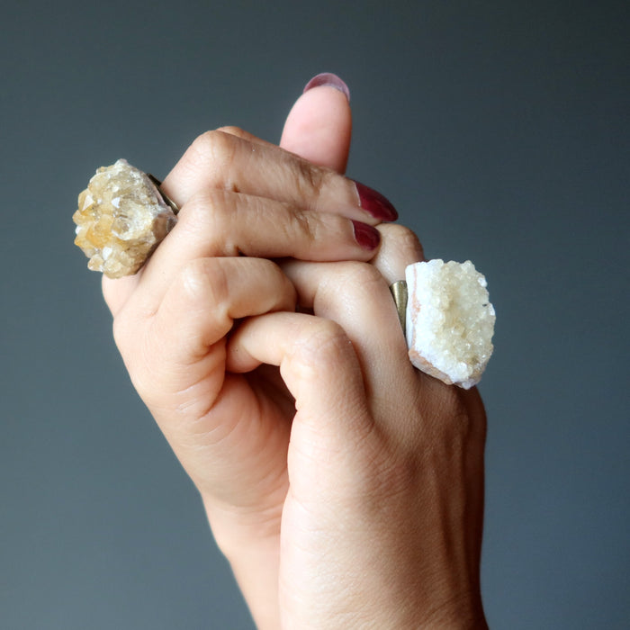 Citrine Ring Say 'I Do' to Abundance Big Crystal Cluster