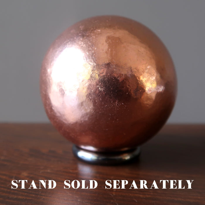 copper sphere on hematine ring stand which is sold separately
