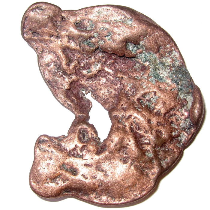 Copper Raw Crystal Dolphin in the Moon Natural Metal Sculpture