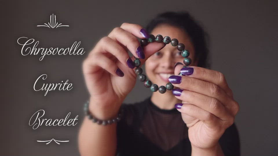 video on chrysocolla cuprite bracelets