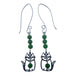 sterling silver cat and green diopside gemstone earrings