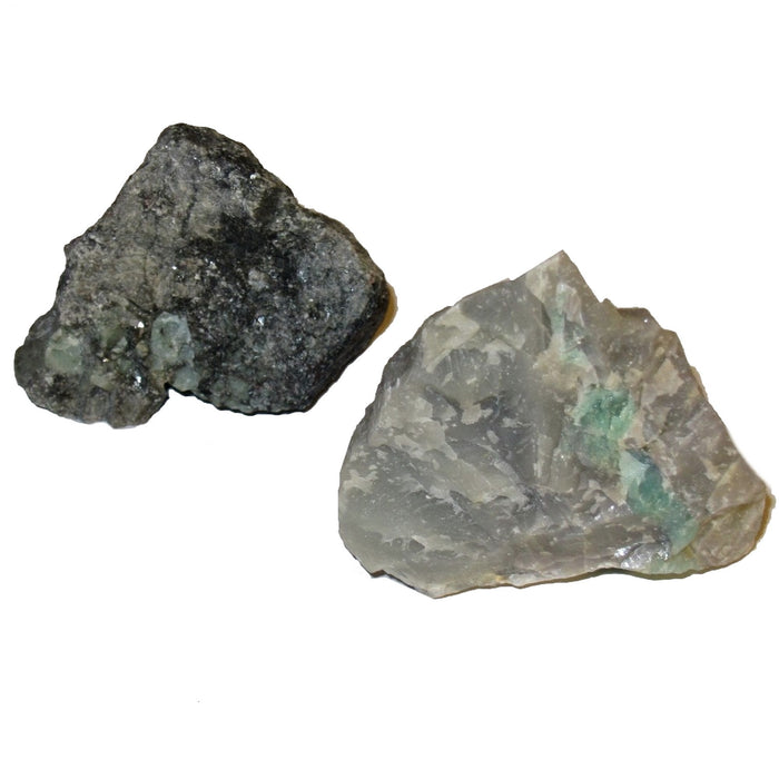 Emerald Raw Crystal Set Double Luck Green Prosperity Gems