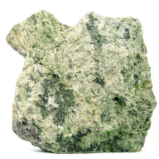 rough green epidote standing mineral stone