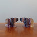 two  Carved Rainbow Fluorite Bear Statues