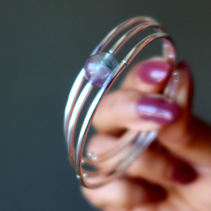 fluorite coil bracelet