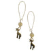 yellow fluorite beads on gold giraffe earrings