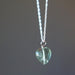 Green Heart Fluorite pendant on sterling silver chain