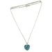 blue Fluorite heart pendant hangs from a sterling silver chain 