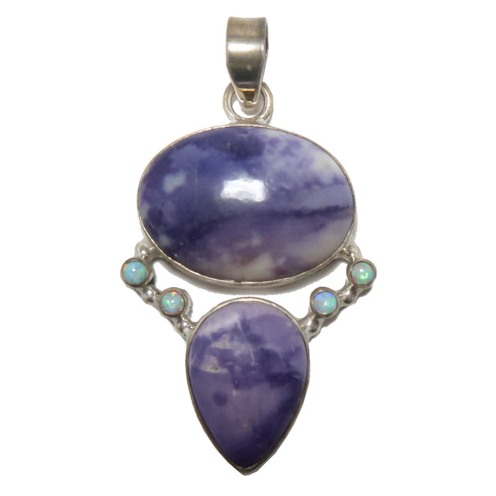 Fluorite Pendant Spiritual Ecstasy Purple Gemstone Rainbow Opal