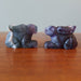 two Purple Fluorite Rabbit Figurines