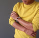 man wearing rainbow fluorite beaded stretch bracelet 