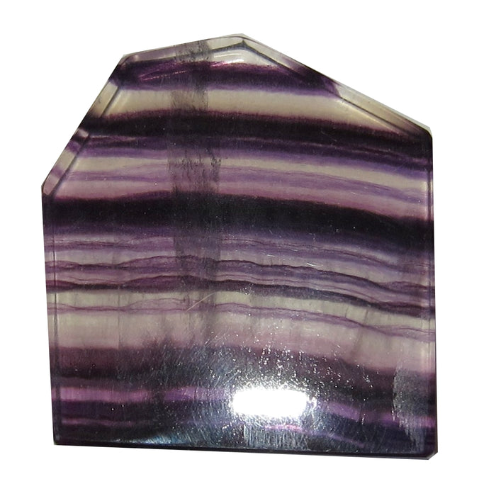 House Shaped Purple Fluorite Polished Stone 