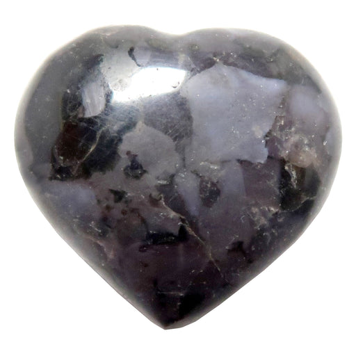 blue and purple pattern  in a black matrix Gabbro Heart