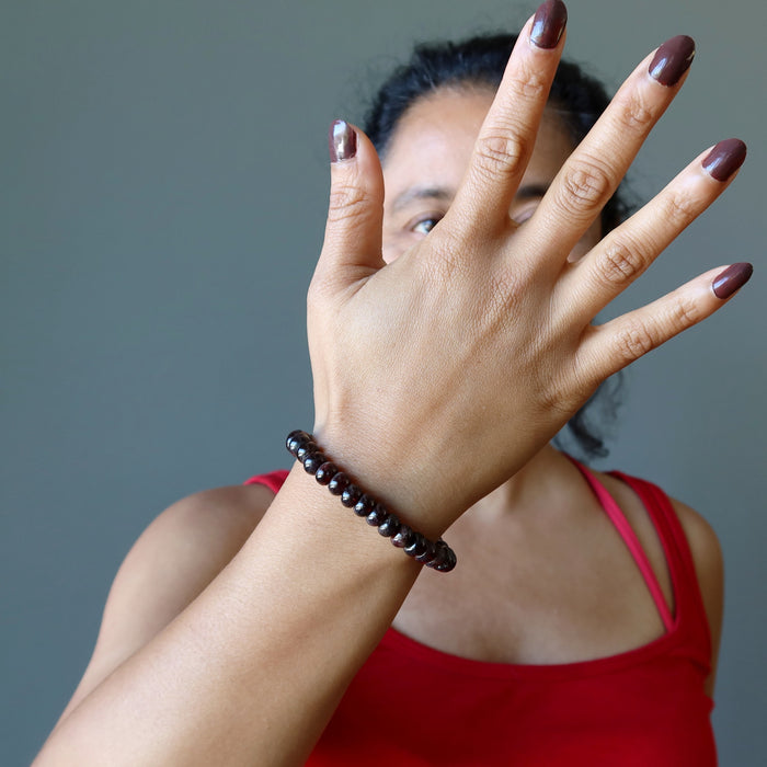 Garnet Bracelet Deeply in Love Red Rondelle Healing Gems