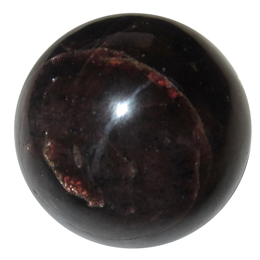 Real deep red Garnet mineral formed into a crystal ball shape