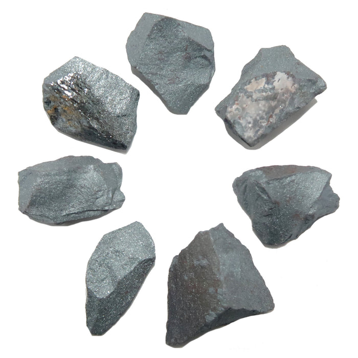 7 raw hematite stones
