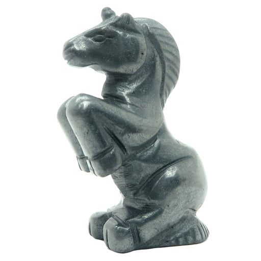 hematite stone carved standing unicorn figurine