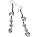 Dangling Spiral white gray Howlite Earrings 