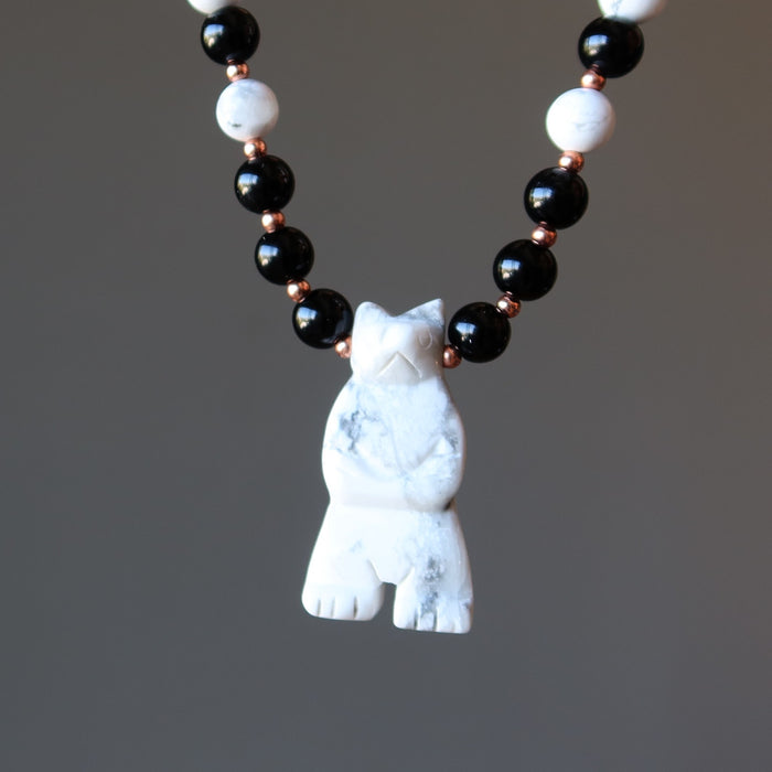 Howlite Black Obsidian Necklace