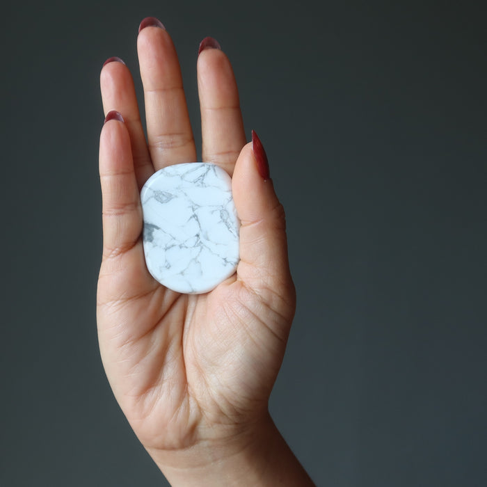 Howlite Palm Stone Set Habit Breaking White Crystals