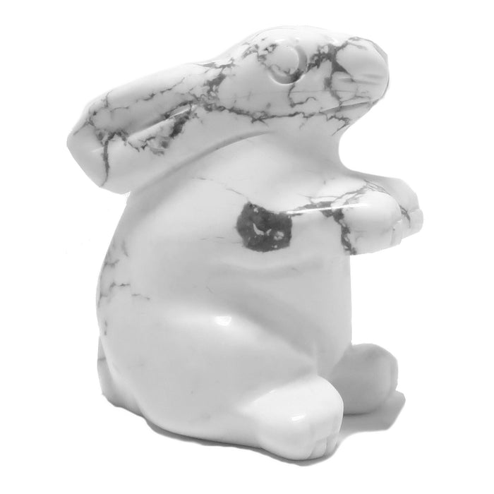 Howlite Rabbit Hop to Health White Bunny Animal Figurine