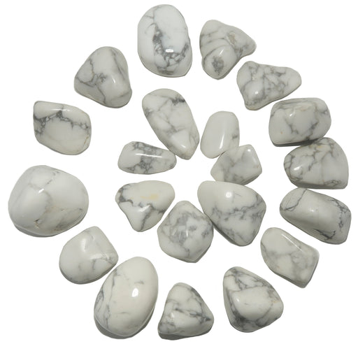 21 white and gray howlite tumbled stones