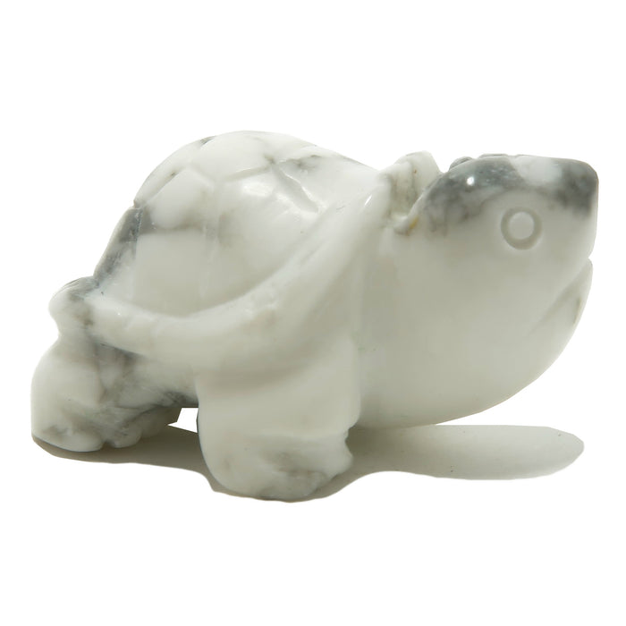 Howlite Turtle Spiritual Walkabout White Animal Figurine