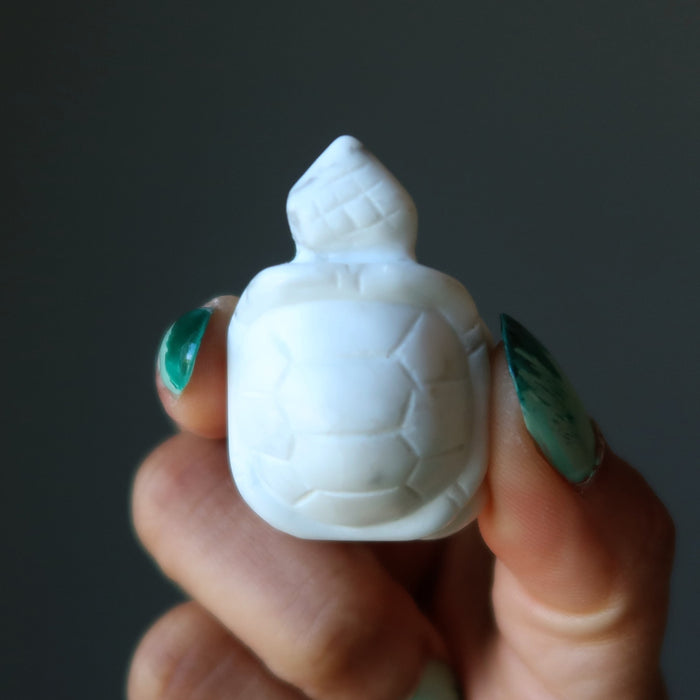Howlite Turtle Spiritual Walkabout White Animal Figurine