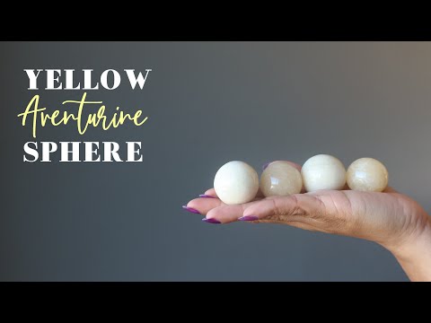 video about yellow aventurine spheres