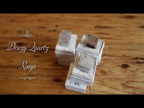 video about wear chunky druzy quartz ring bands