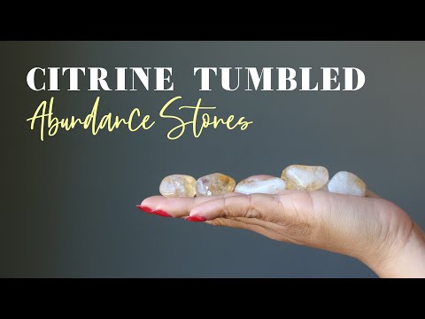 video on yellow citrine tumbled stone set