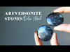 video featuring arfvedsonite smooth stones