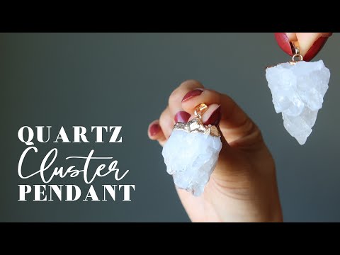 video featuring quartz cluster pendants