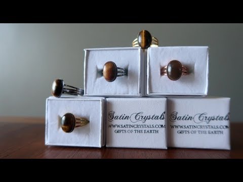video on golden tigers eye oval in adjustable ring