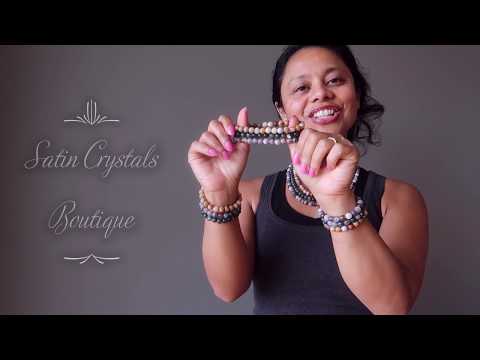video about botswana, crazy lace and moss agate round beaded stretch bracelet set