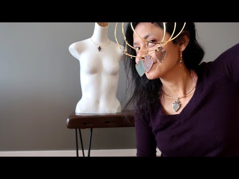 video on gemstone arrowhead pendant necklaces