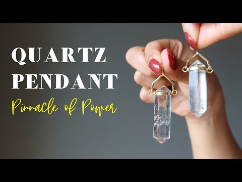 video on clear quartz double terminated pendant