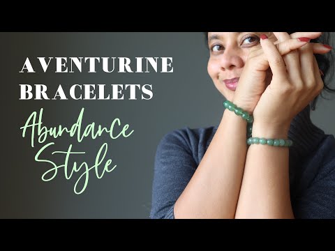 video on green aventurine beaded stretch bracelet