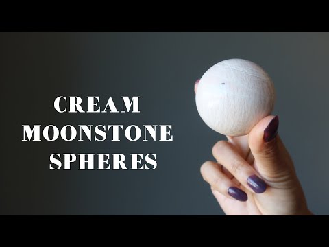 video on cream moonstone sphere