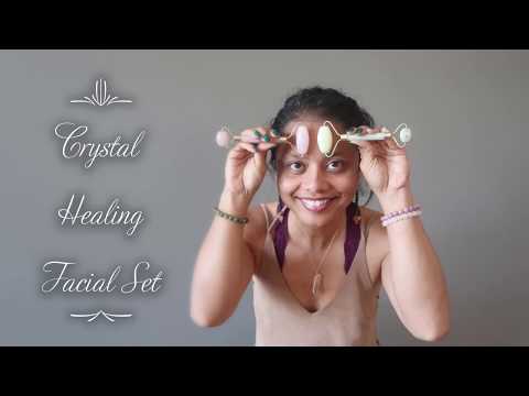 video on crystal healing facial set 