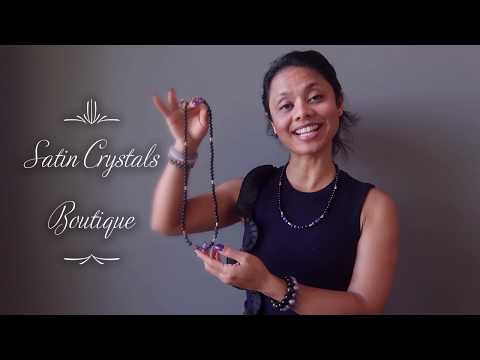 video about faceted black tourmaline and blue sodalite necklace