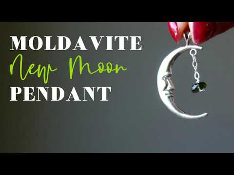 moldavite moon pendant video