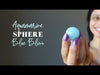 video on aquamarine sphere