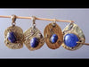 video on lapis gold hammered pendants