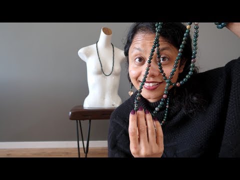 video featuring female wearing bloodstone necklace