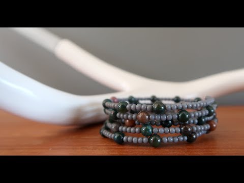 video on bloodstone coil bracelet